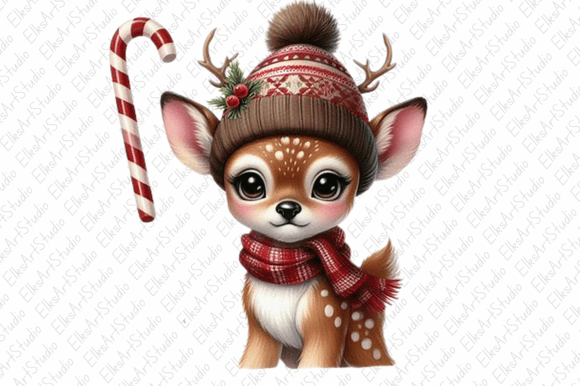 Download Cute Deer Christmas Clipart Sublimation - Christmas Collection