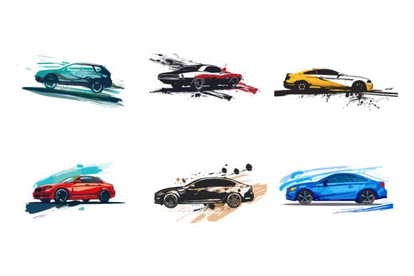 Download Car Vector Flat Design with Brush - Flat Collection