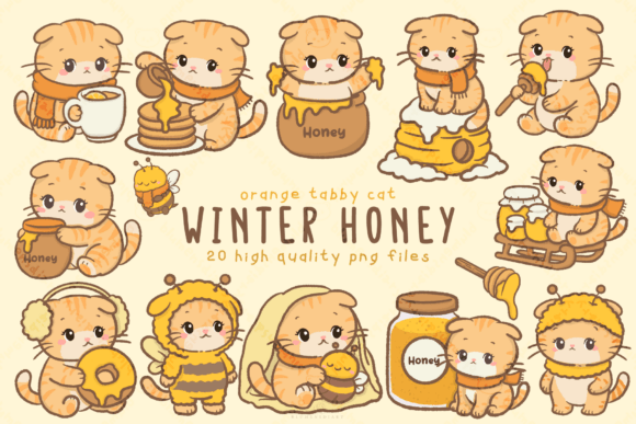 Download Winter Honey Orange Cat Clipart - Cat clipart Collection