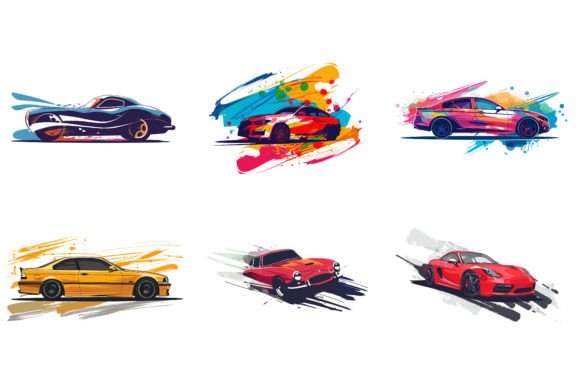 Download Car Vector Flat Design with Brush - Flat Collection