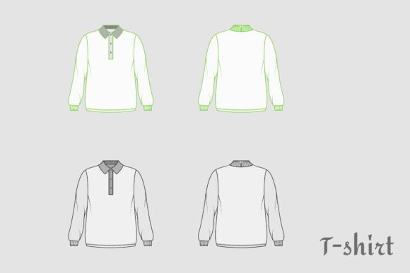 Download Flat Jacket Illustration T Shirt Set - Flat Collection