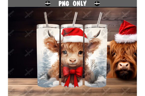 Download Christmas Tumbler Wraps - Highland Calf - Christmas Collection