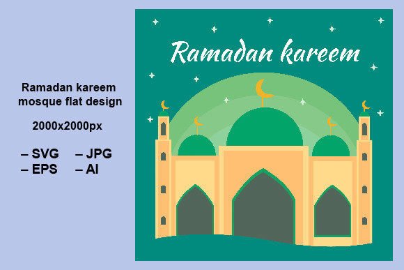 Download Ramadan Kareem Mosque Flat Design - Flat Collection